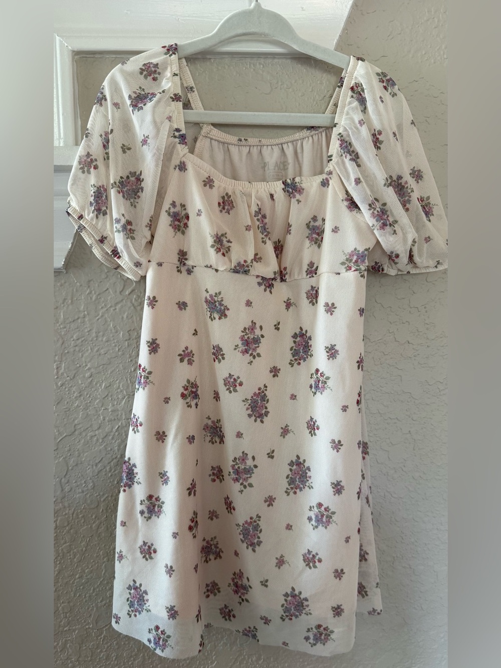 Girls Floral Puff Sleeve Dress